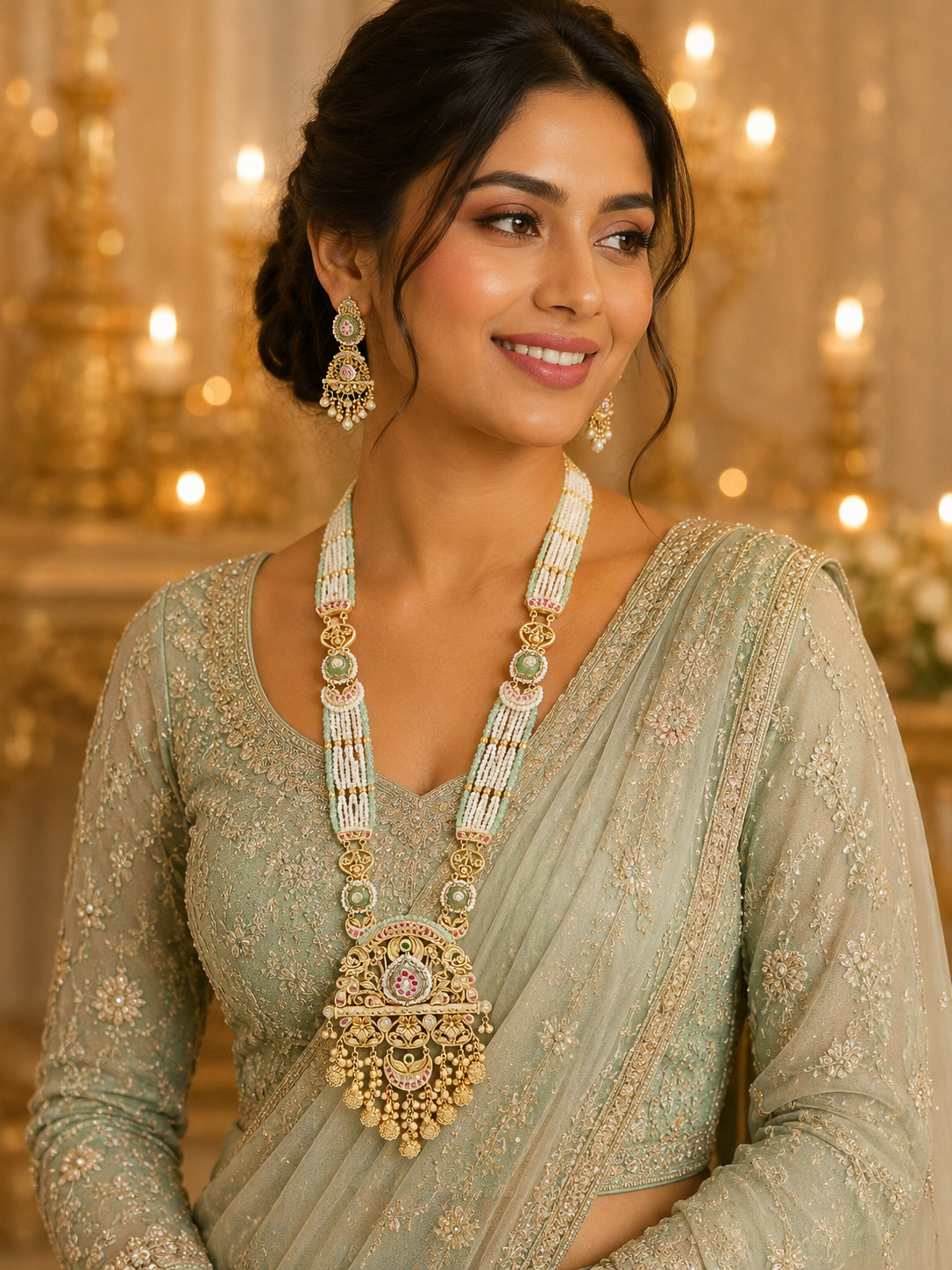 Divine Gold Antique Pendant Set Gallery View